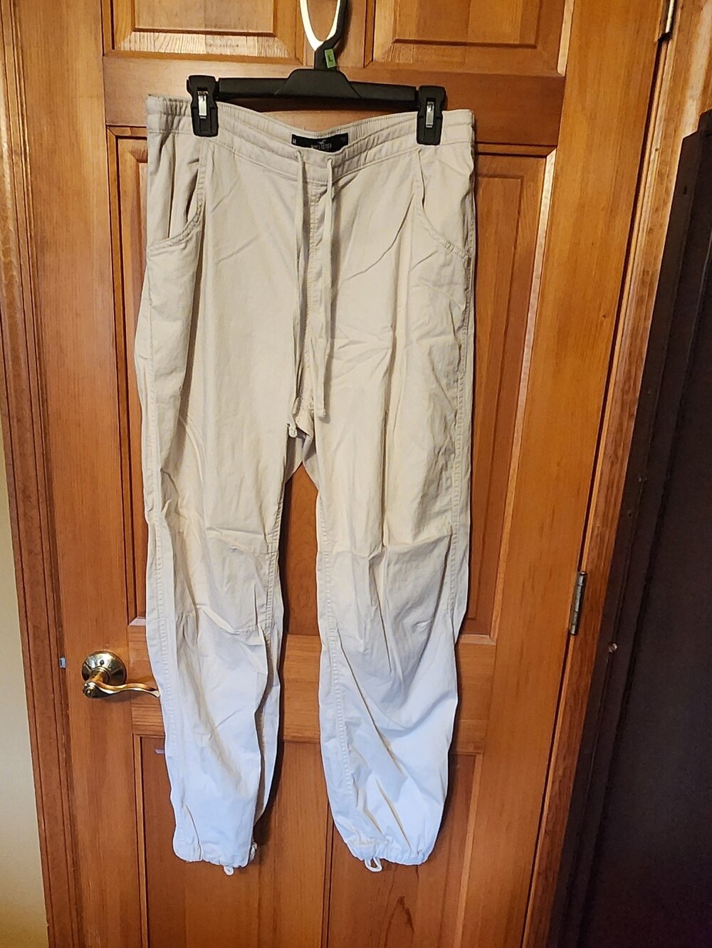 Hollister Light Beige Drawstring Jogger Pants